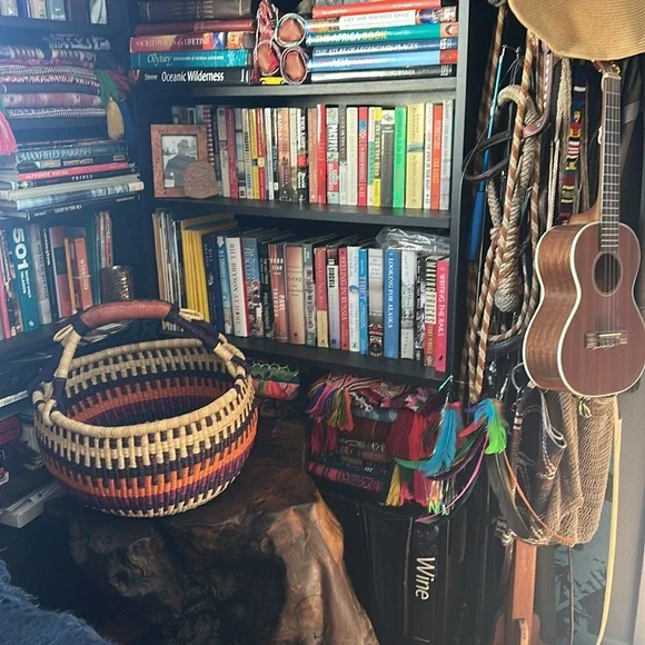 African Bolga basket. Ethnic, tribal, eclectic, unique, hippie, boho home vibes - Picture 1 of 16